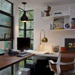 Study office corner room modern desk window ideas contemporary lighting computer rooms designs interior light houzz sophisticated simple natural decorating